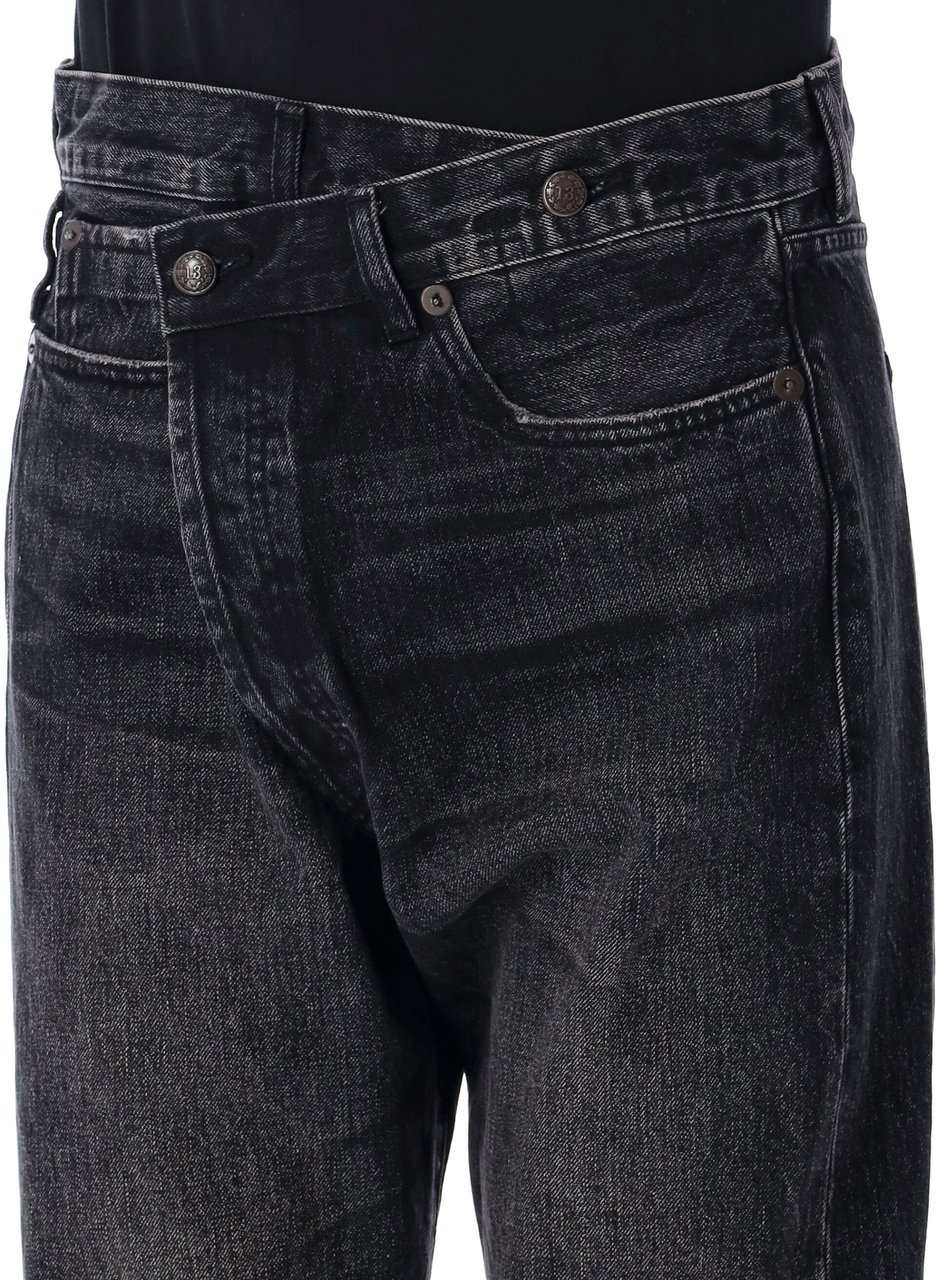 R13 Cross Over Jeans Kessair Black Zwart