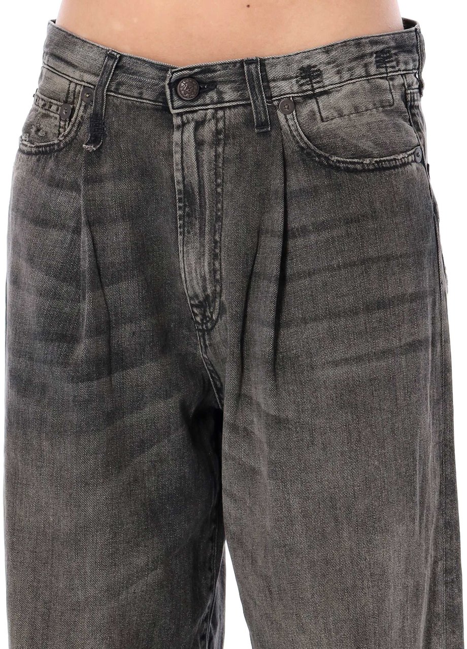 R13 Damon Pleated Wide Pant Ellery Black Zwart