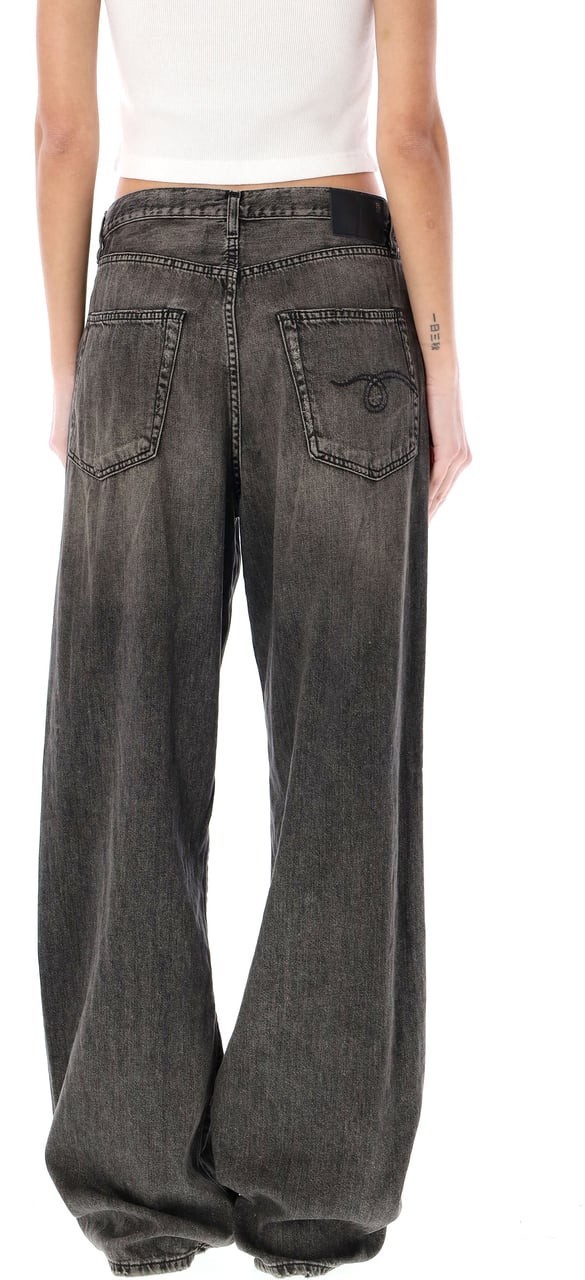 R13 Damon Pleated Wide Pant Ellery Black Zwart