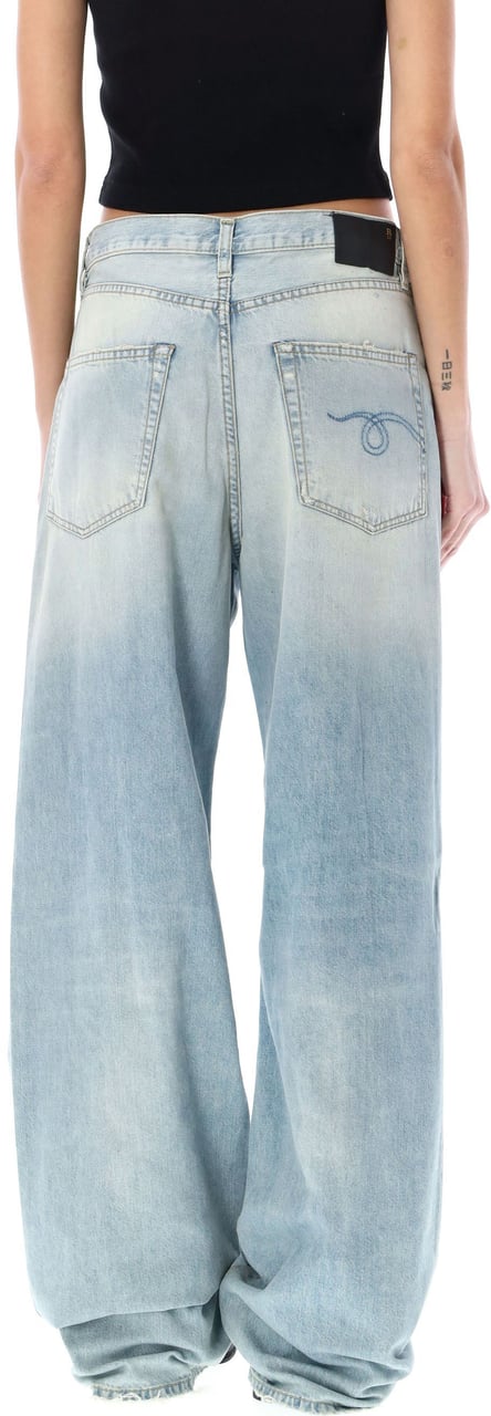 R13 Damon Pleated Wide Pant Lennon Blue Blauw