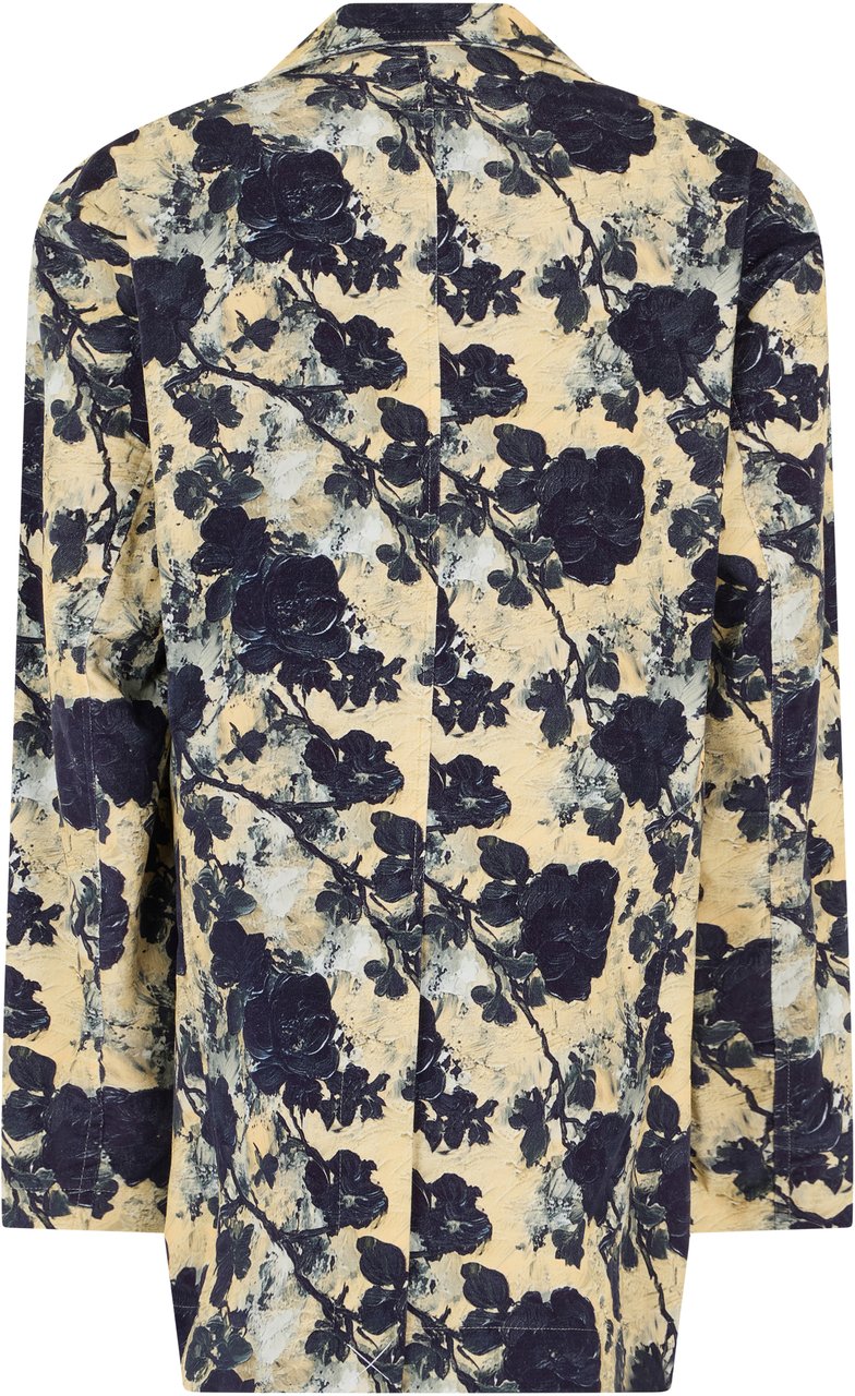 R13 Floral blazer in cotton Geel