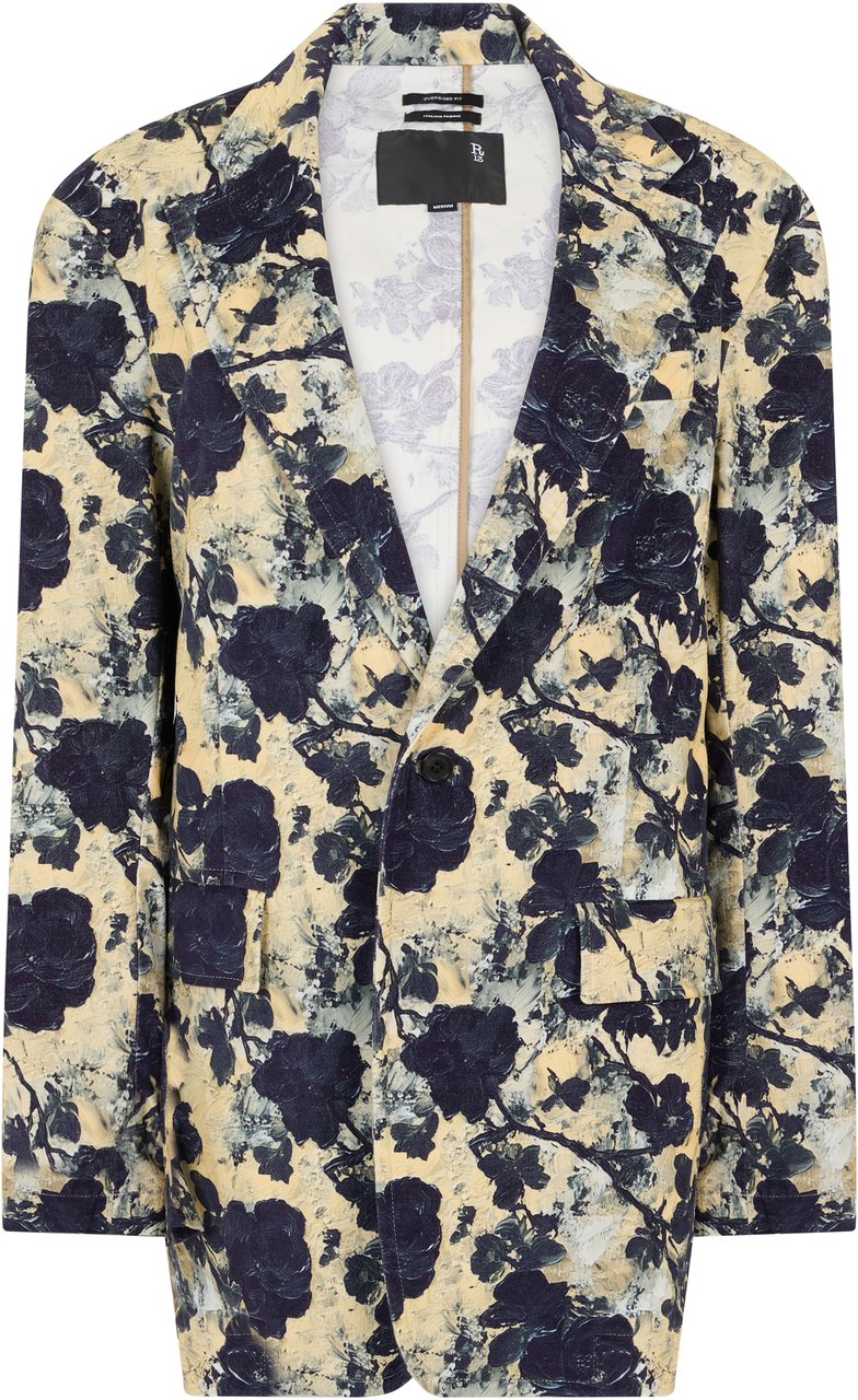 R13 Floral blazer in cotton Geel