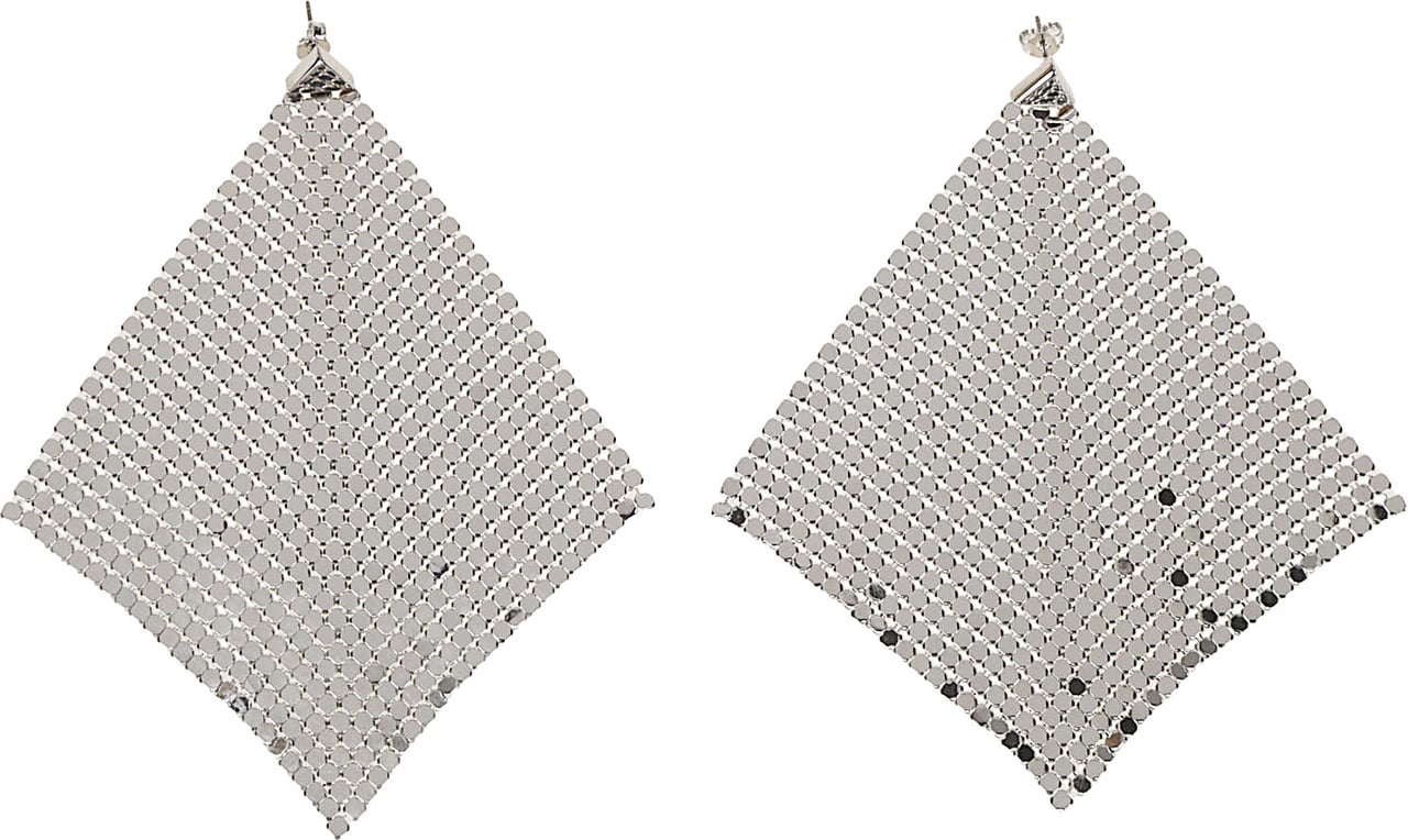 Rabanne Pixel Flow Drop Earrings Metallic Metallic