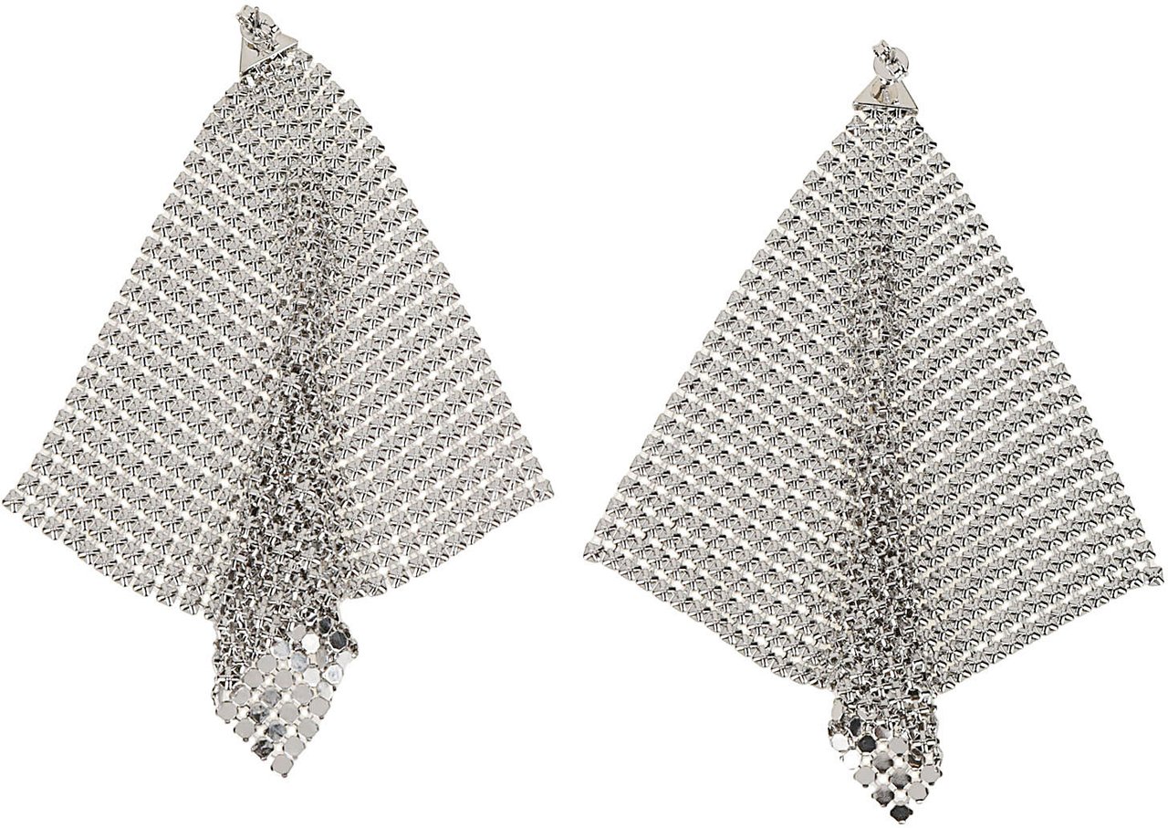 Rabanne Pixel Flow Drop Earrings Metallic Metallic
