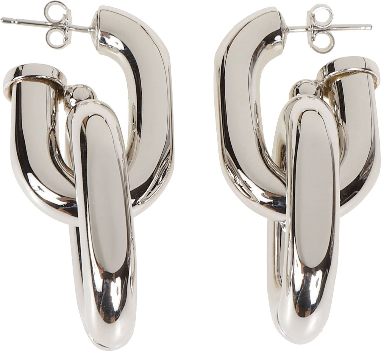 Rabanne Xl Link Double Hoop Earrings Metallic Metallic