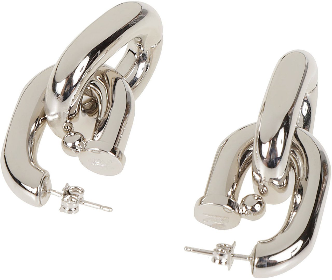 Rabanne Xl Link Double Hoop Earrings Metallic Metallic