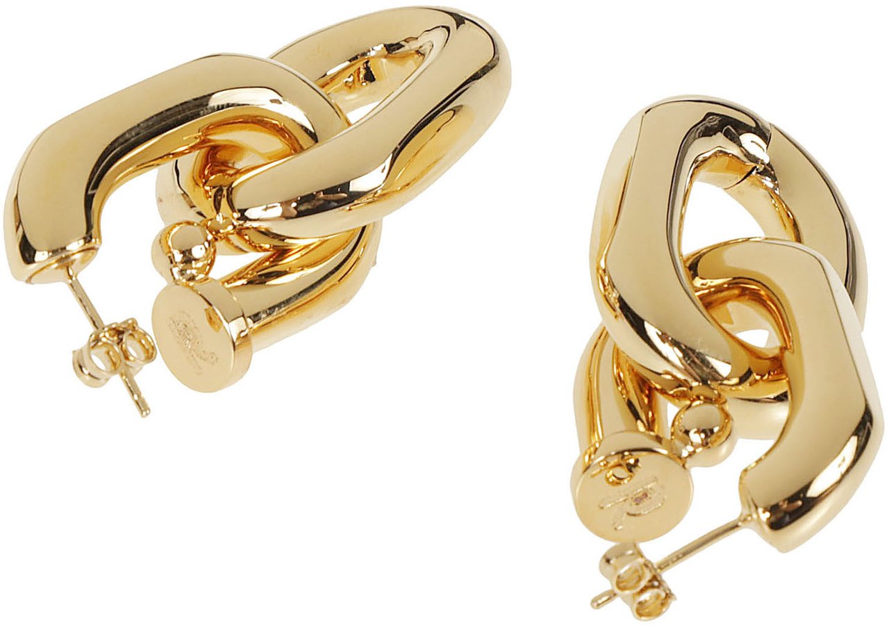 Rabanne Xl Link Double Hoop Earrings Metallic Metallic