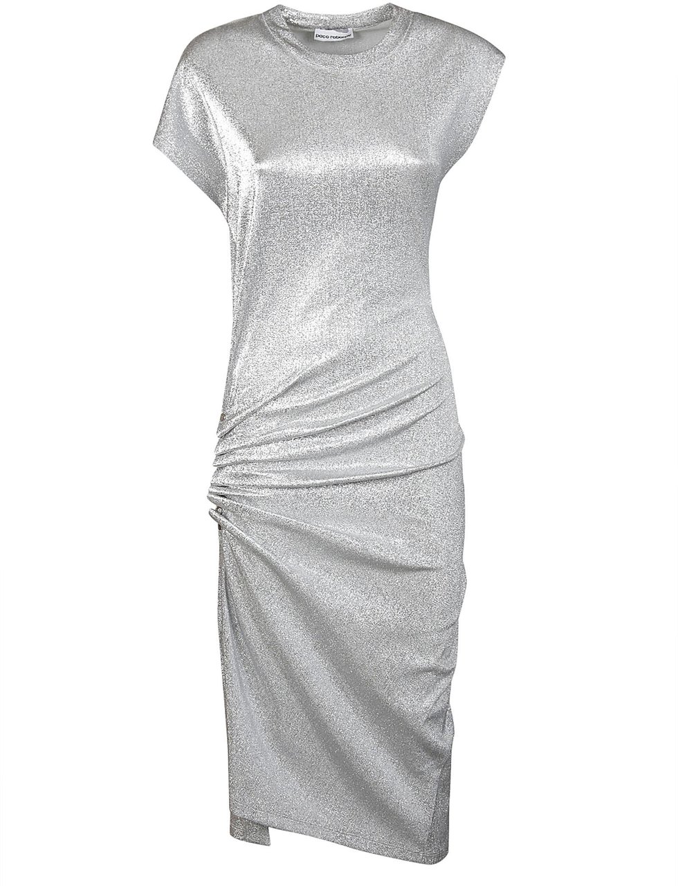 Rabanne Short Sleeve Midi Dress Metallic Metallic