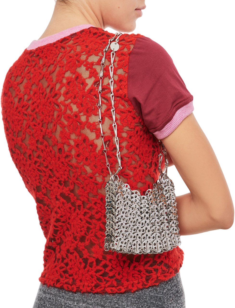 Rabanne 1969 Nano Shoulder Bag Zilver