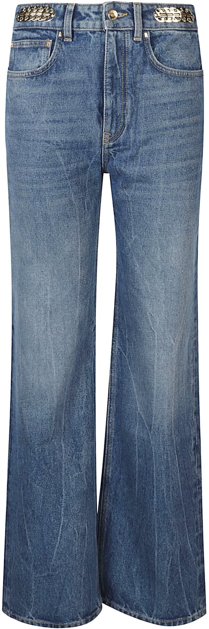 Rabanne Wide Leg Jeans Blue Blauw