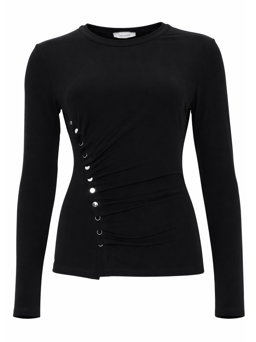 Rabanne Top Con Bottoni Viscose Blouse Zwart