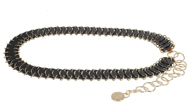 Rabanne Disco-Inspired Gold Belt Zwart