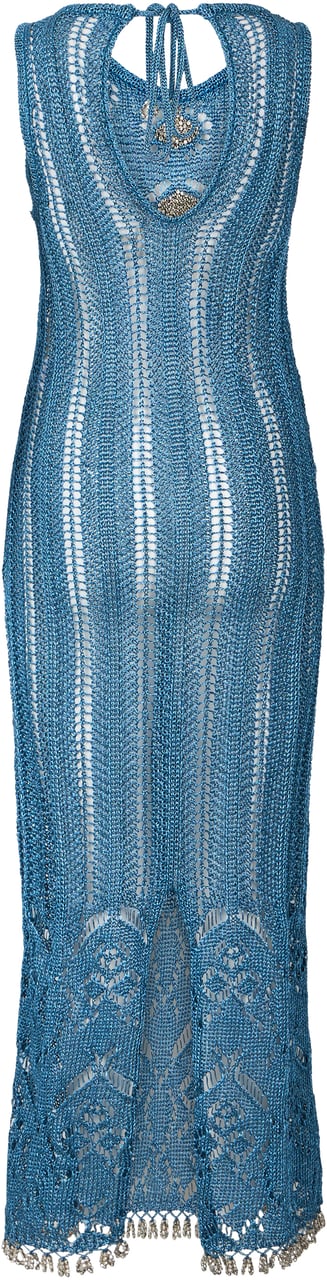 Rabanne Midi dress crochet Lichtblauw