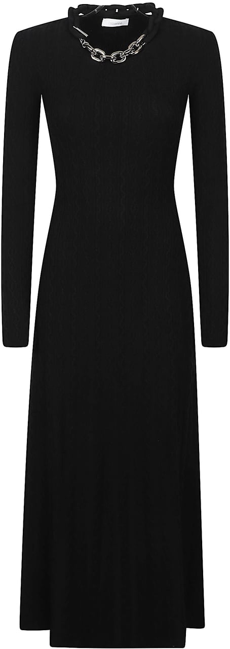 Rabanne Long Dress Black Zwart
