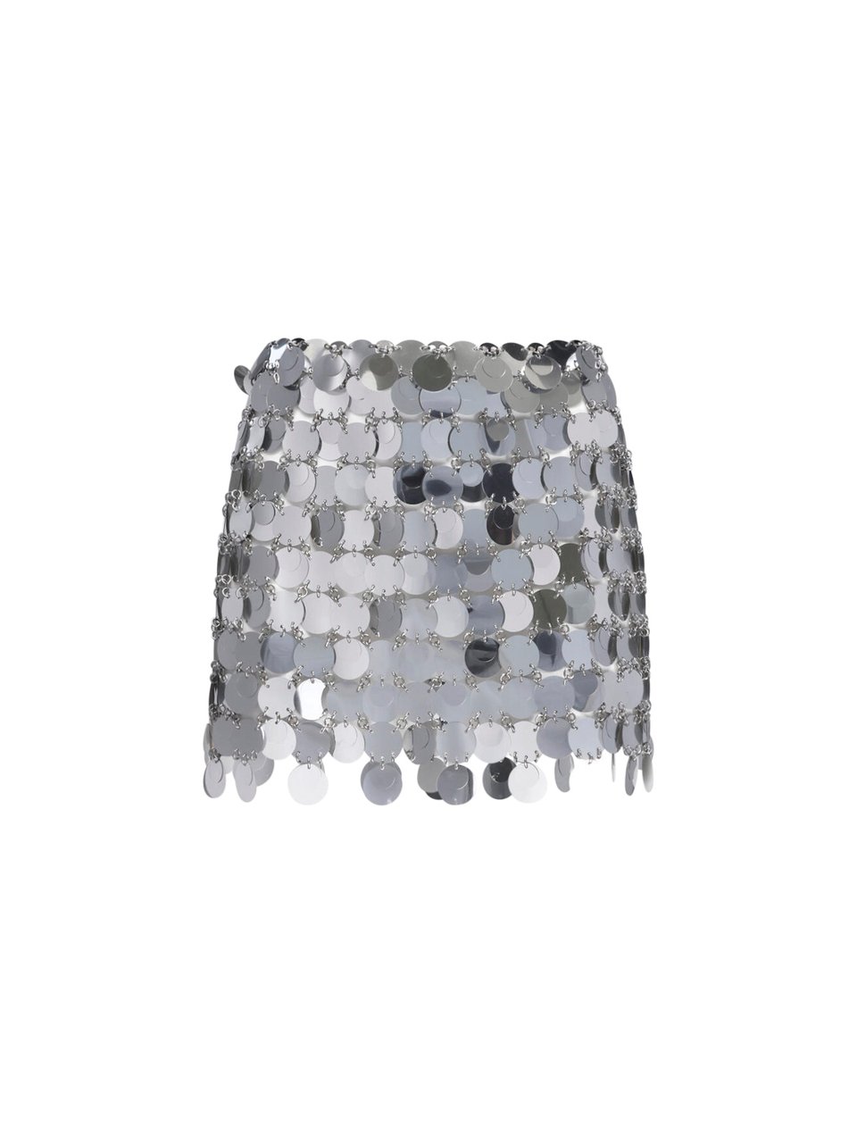 Rabanne Silver All-Over Sequin Mini Skirt Zilver