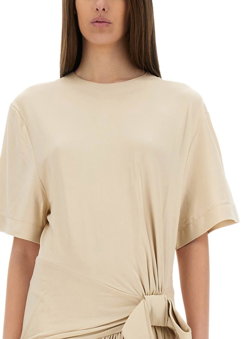 Rabanne Mini Dress With Playful Bow Detail Neutraal