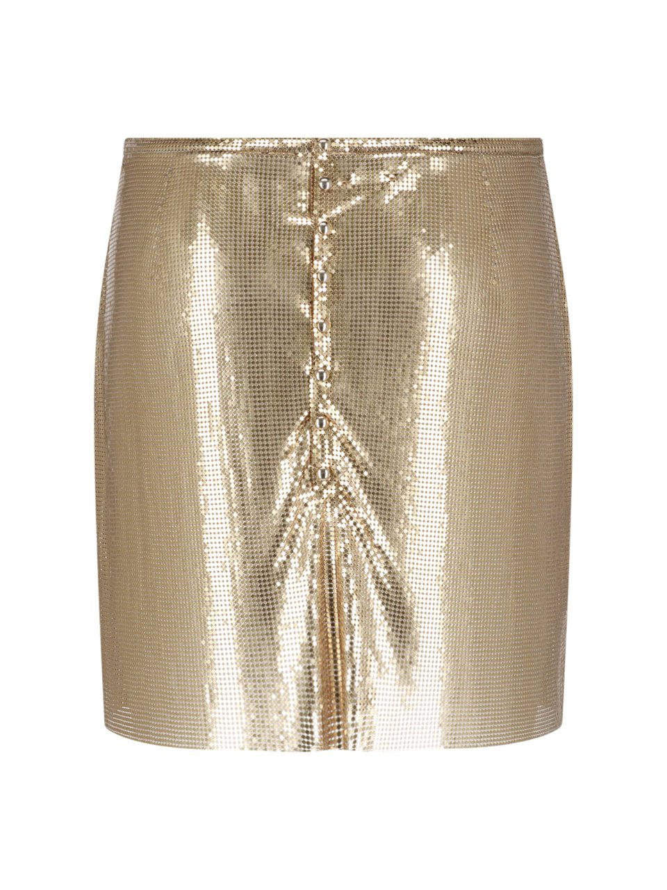 Rabanne Metallic Gold Mesh Mini Skirt Goud