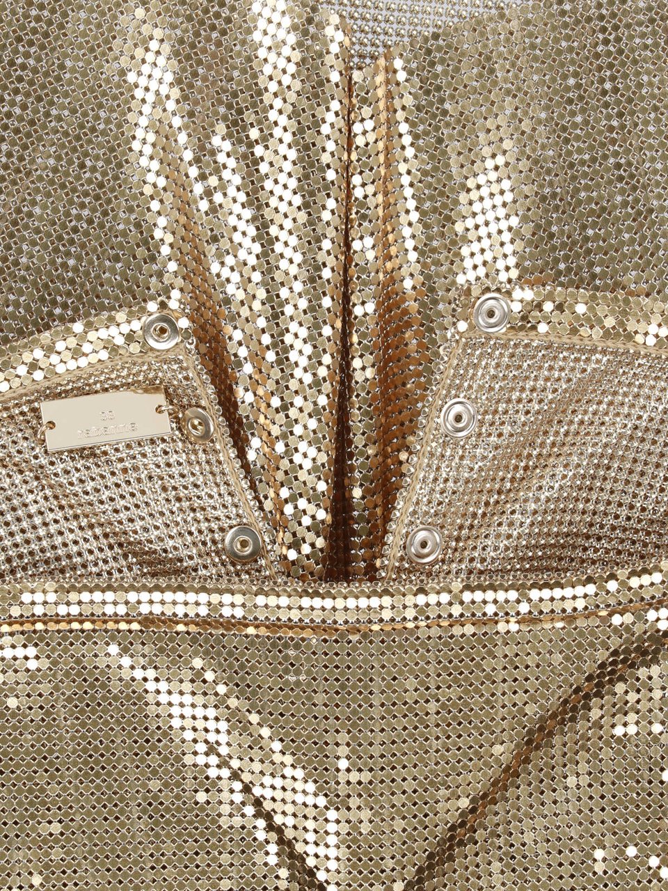 Rabanne Metallic Gold Mesh Mini Skirt Goud