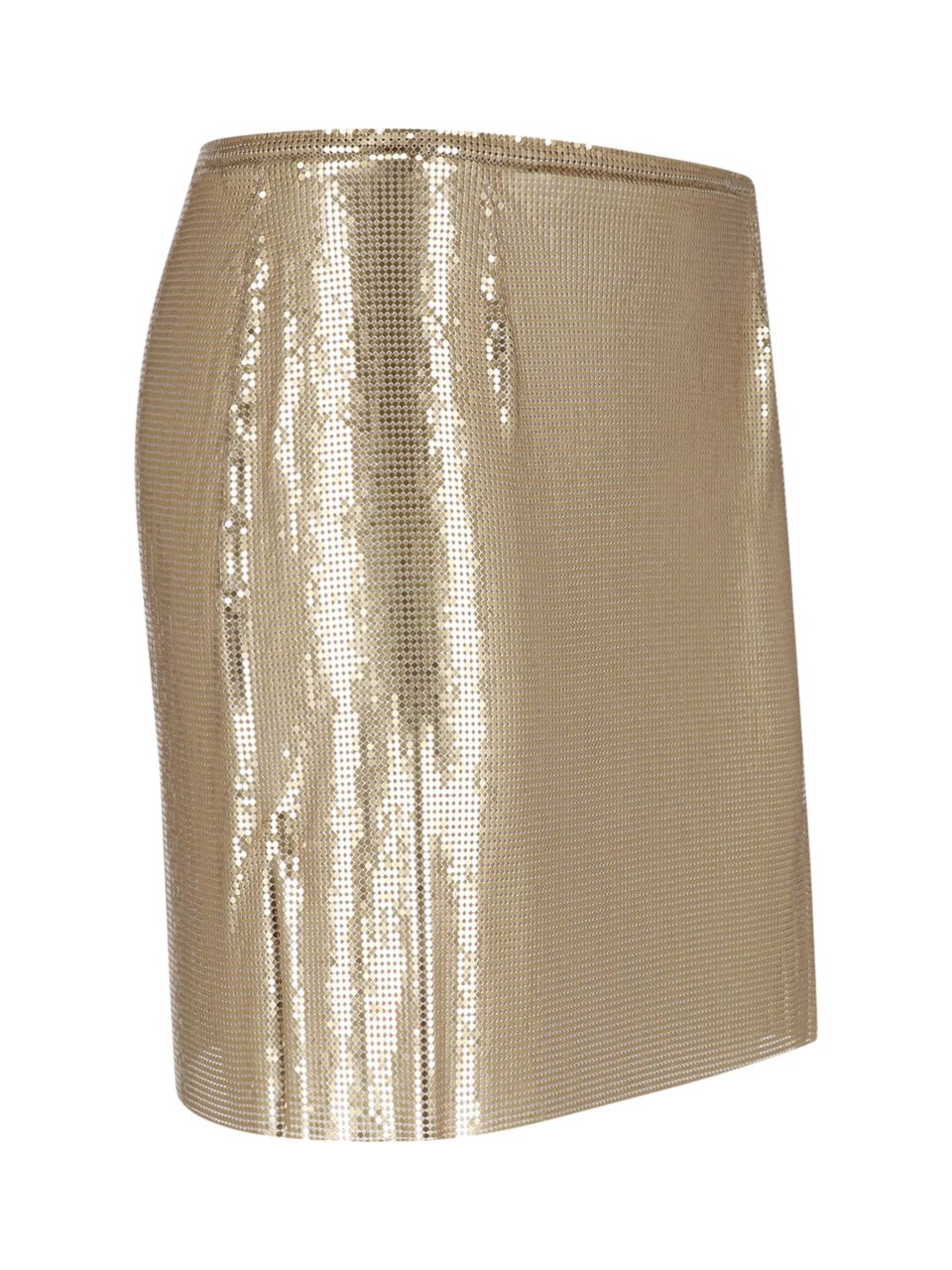 Rabanne Metallic Gold Mesh Mini Skirt Goud