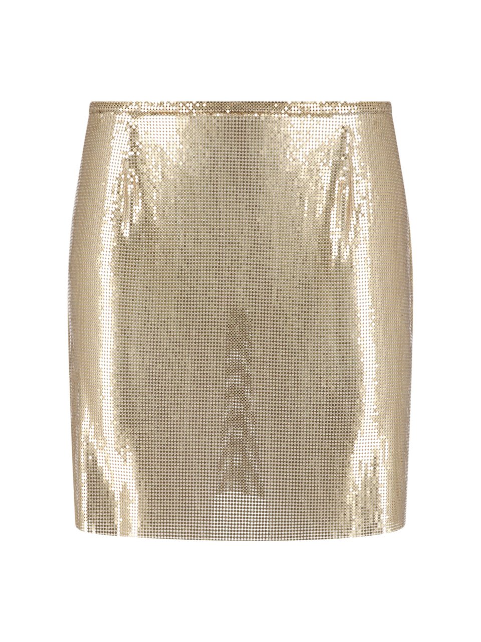 Rabanne Metallic Gold Mesh Mini Skirt Goud