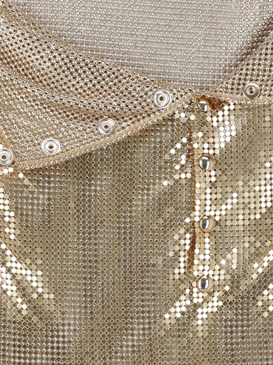 Rabanne Metallic Gold Mesh Mini Skirt Goud