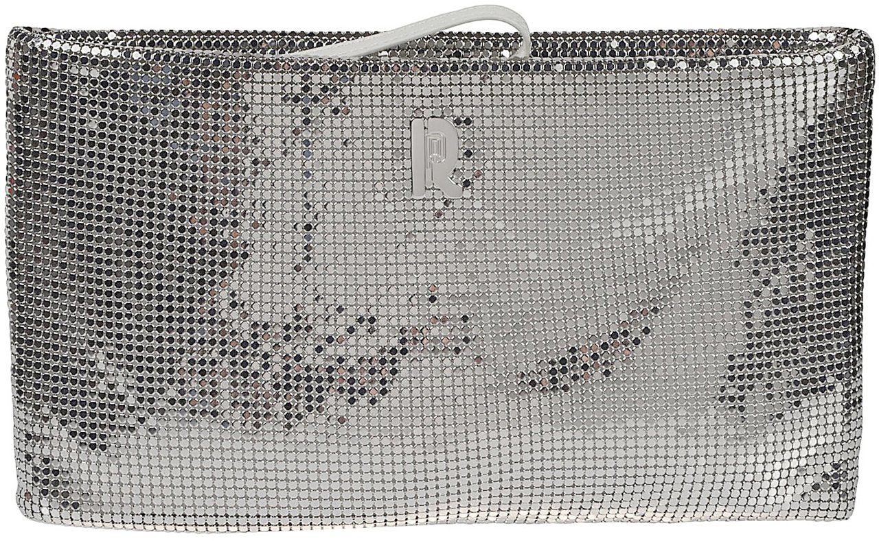 Rabanne Pochette Clutch Bag Metallic Metallic