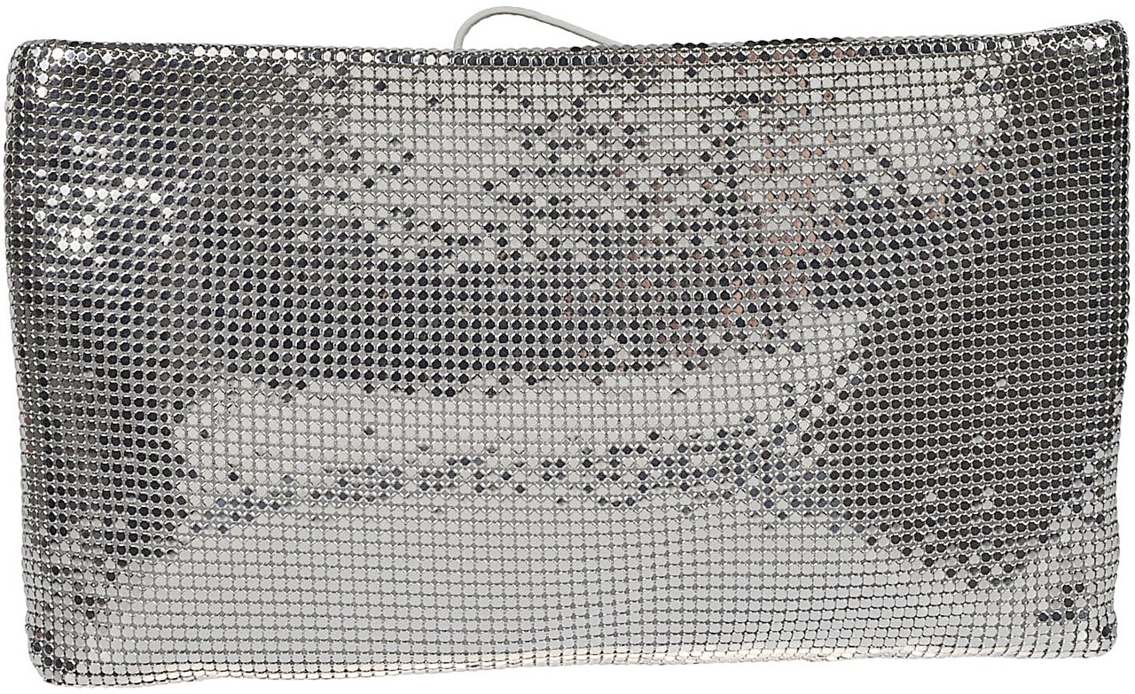 Rabanne Pochette Clutch Bag Metallic Metallic