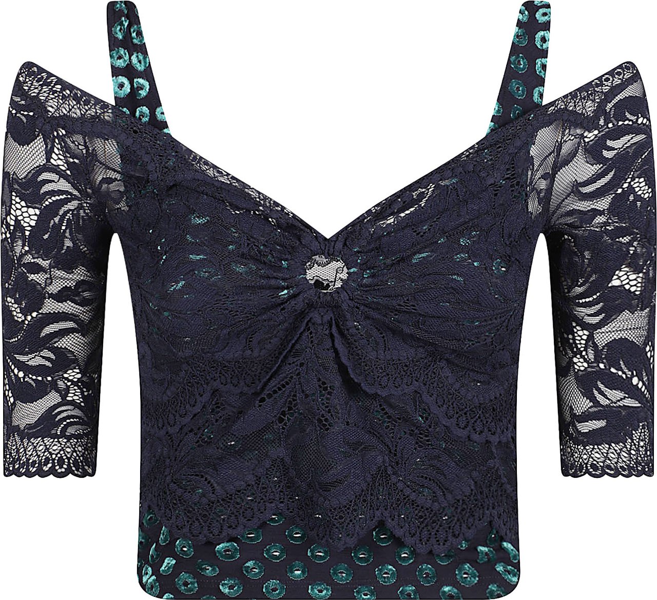 Rabanne Short Sleeves Top Blue Blauw