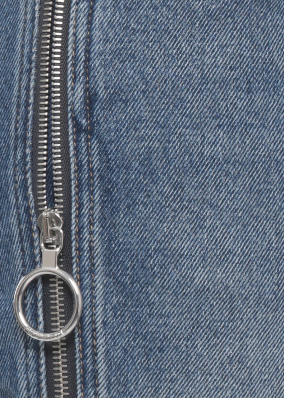 Rabanne Blue Cotton Side-Zip Jeans Blauw