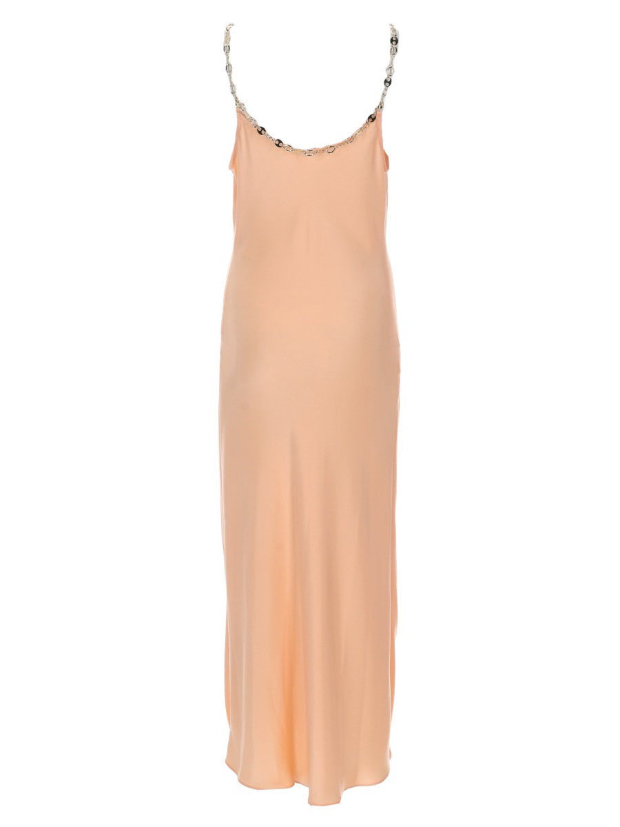 Rabanne Neutrals Cowl Neckline Chain Straps Midi Dress Bruin