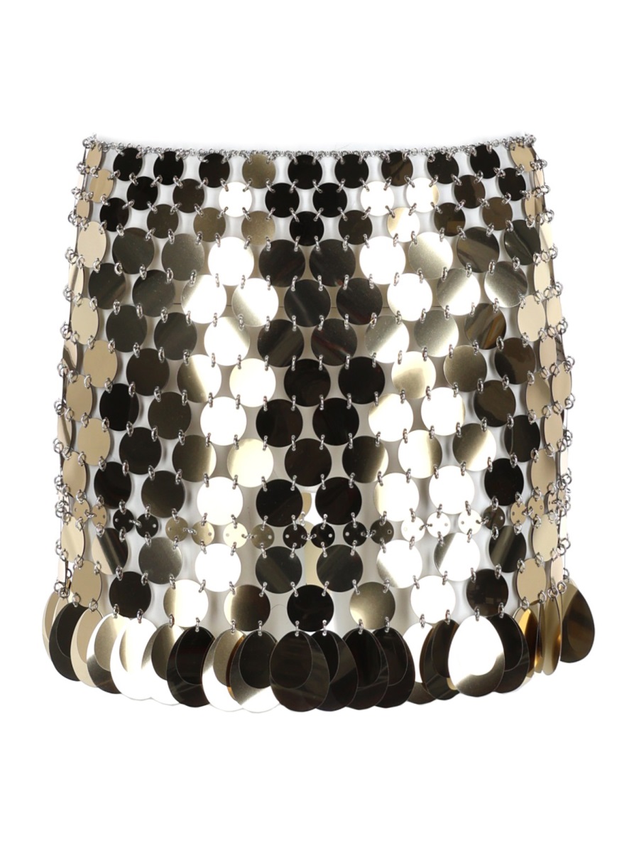 Rabanne Circular Metallic Sequins Linked Mini Skirt Zwart