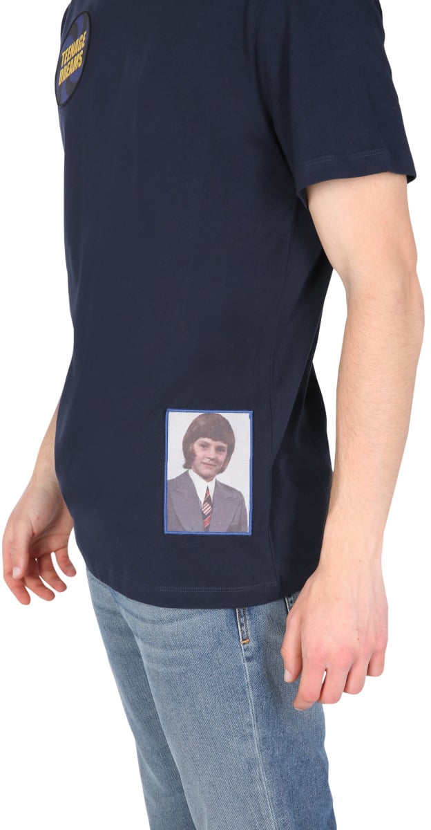 Raf Simons Crew Neck T-Shirt With Artistic Patches Zwart
