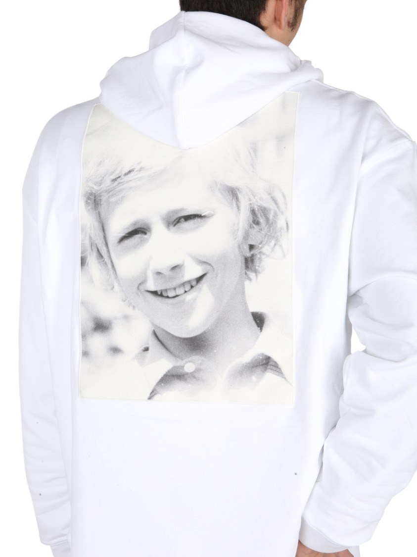 Raf Simons Graphic Print Hoodie With Drawstring Wit