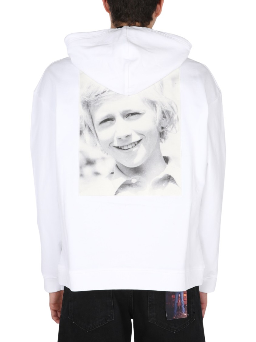 Raf Simons Graphic Print Hoodie With Drawstring Wit