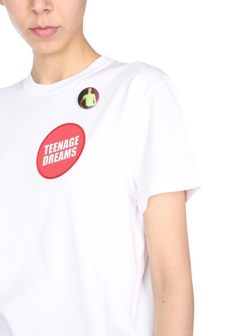 Raf Simons Crew Neck T-Shirt With Graphic Patches Wit