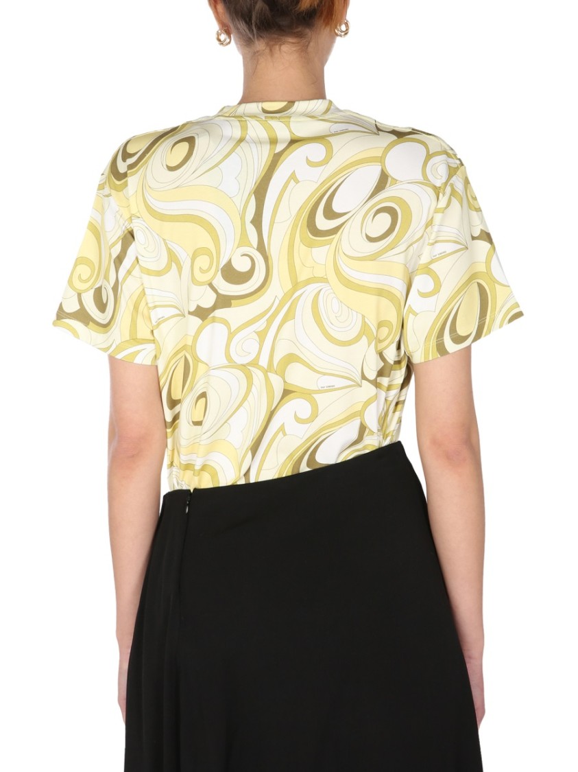 Raf Simons Hippie-Inspired Allover Pattern Crew Neck T-Shirt Zwart