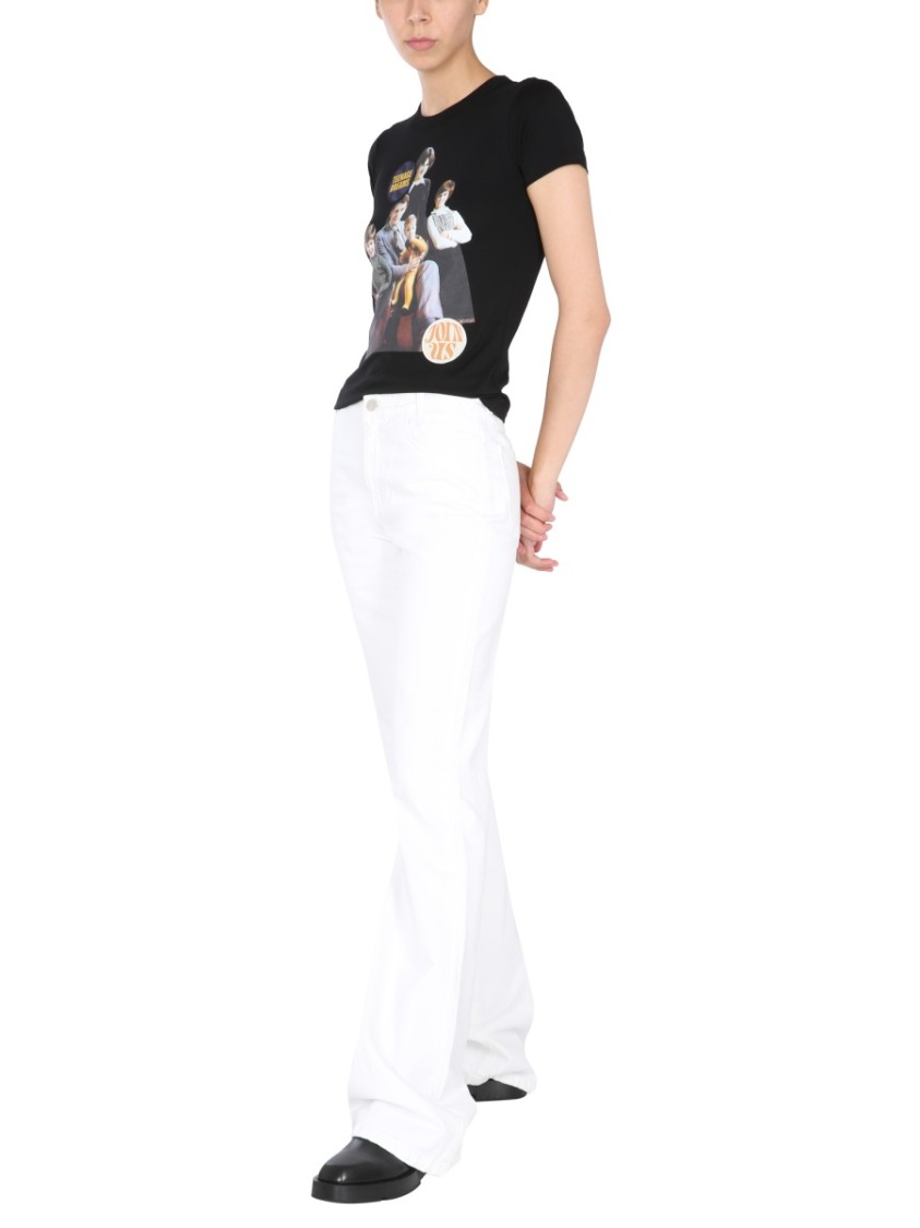 Raf Simons Fitted Graphic Print Crew Neck T-Shirt Zwart