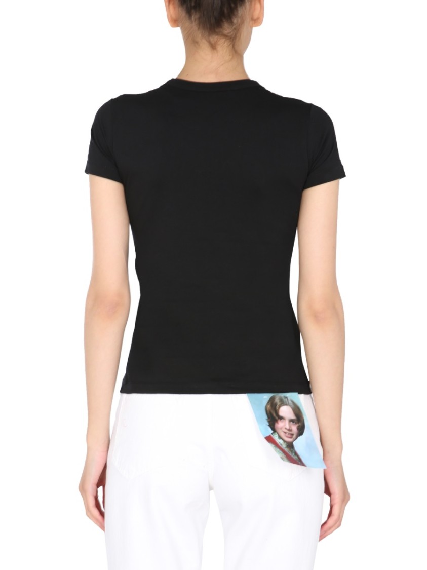 Raf Simons Fitted Graphic Print Crew Neck T-Shirt Zwart