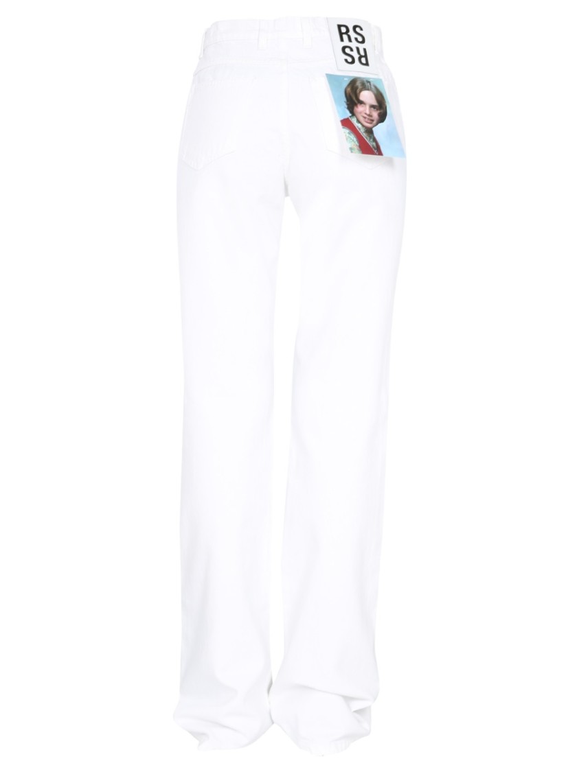 Raf Simons High-Waist Flared Jeans With Five-Pocket Design Rood