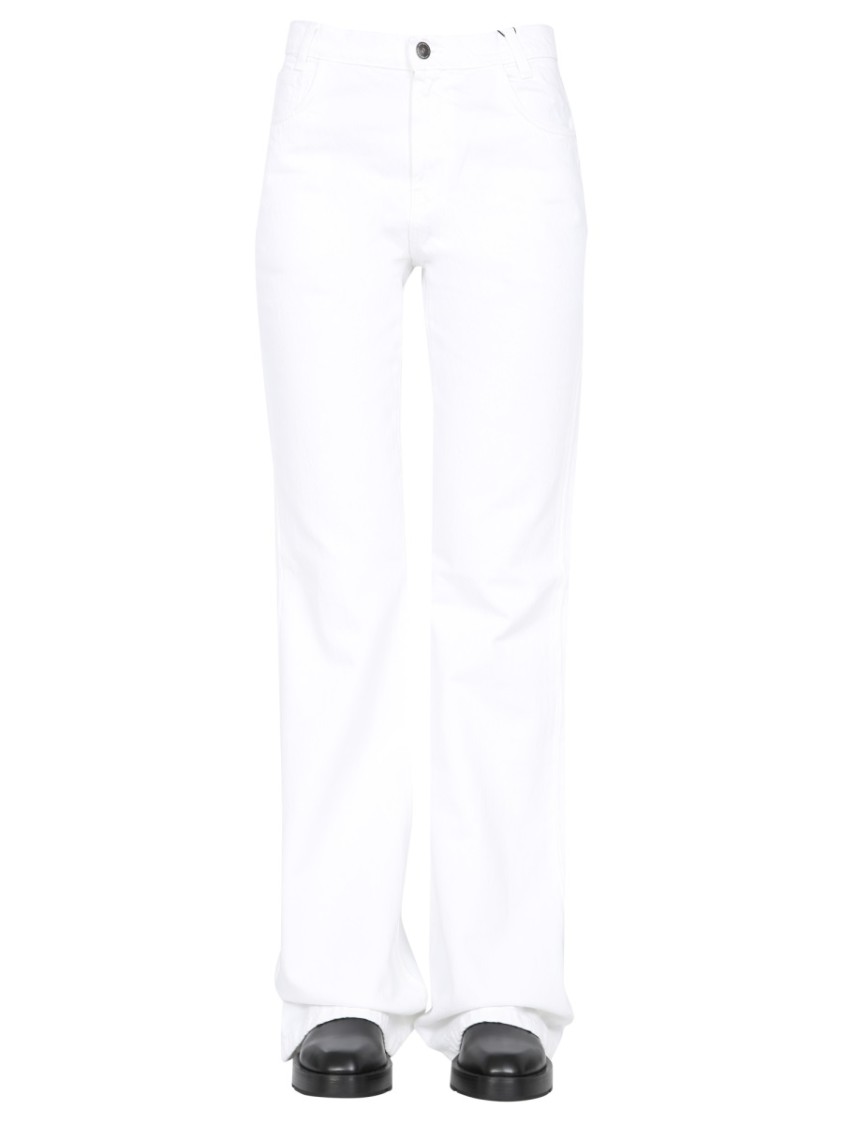 Raf Simons High-Waist Flared Jeans With Five-Pocket Design Rood