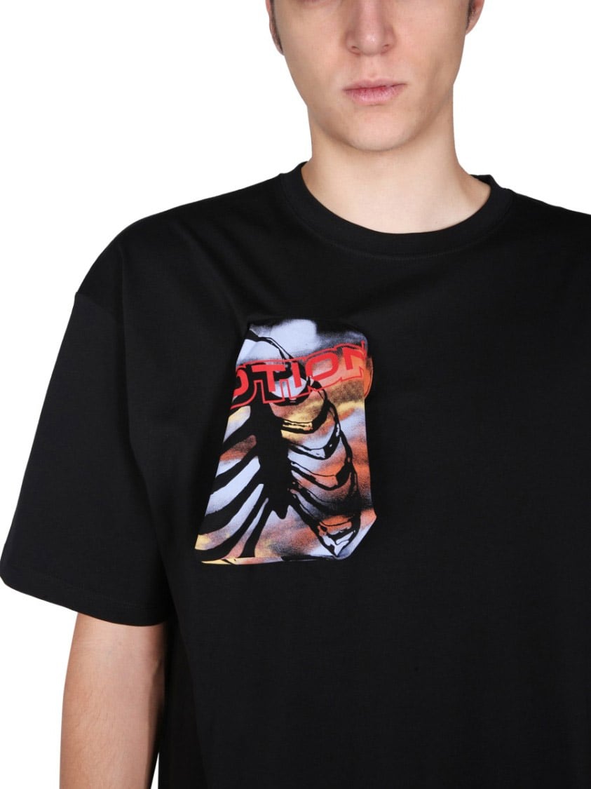 Raf Simons Graphic Print Crew Neck T-Shirt Zwart