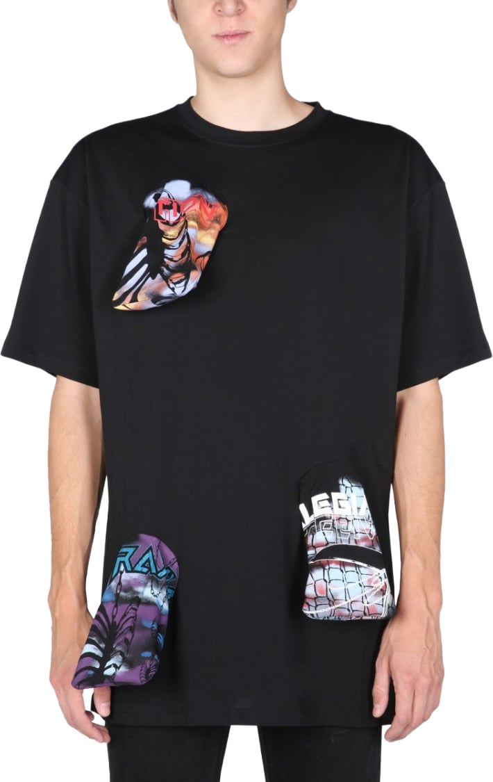 Raf Simons Graphic Print Crew Neck T-Shirt Zwart