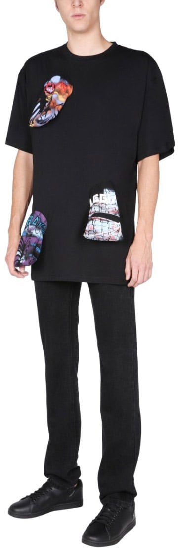 Raf Simons Graphic Print Crew Neck T-Shirt Zwart