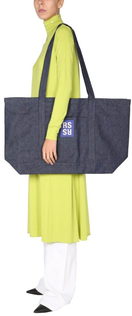 Raf Simons High Neck Jersey Midi Dress Geel