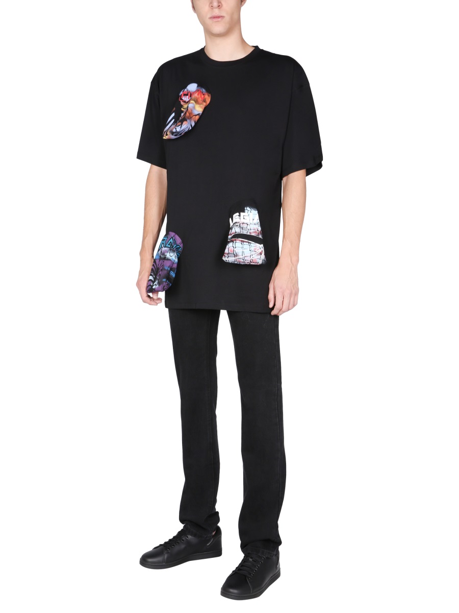 Raf Simons T-SHIRT WITH PRINTED DETAILS Zwart