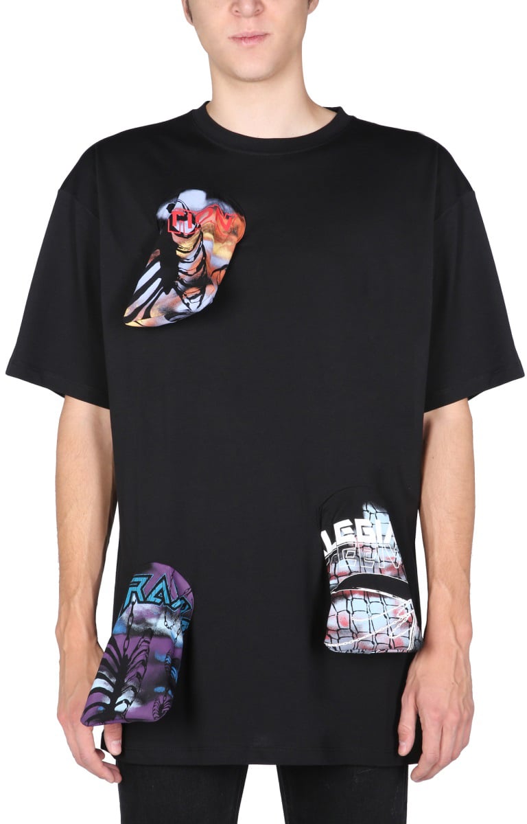 Raf Simons T-SHIRT WITH PRINTED DETAILS Zwart