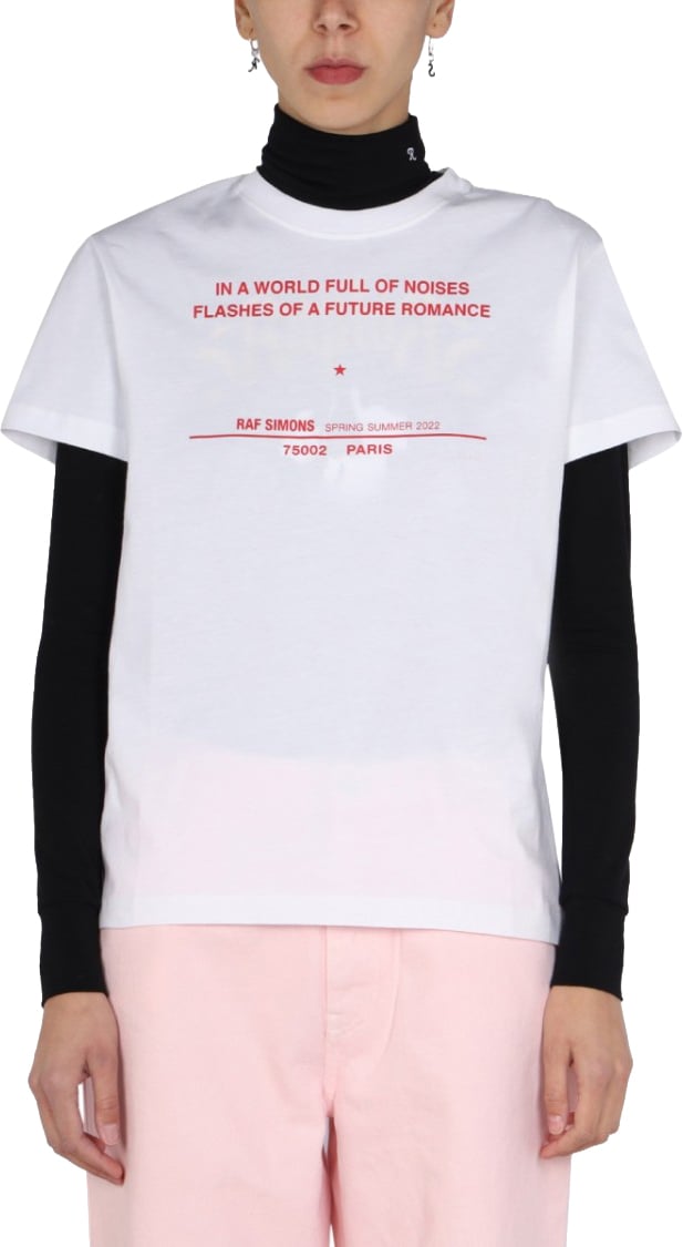 Raf Simons Graphic Logo Print T-Shirt Wit