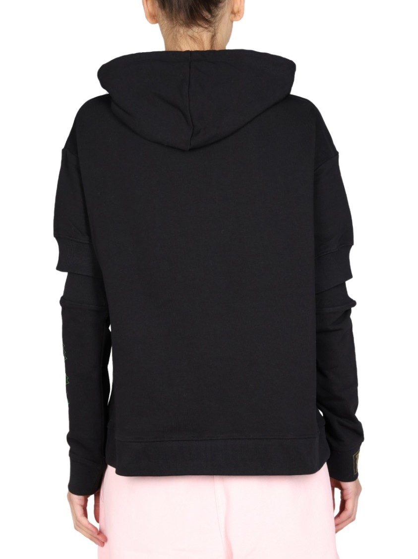 Raf Simons Graphic Print Sweatshirt With Cut-Out Sleeves Zwart
