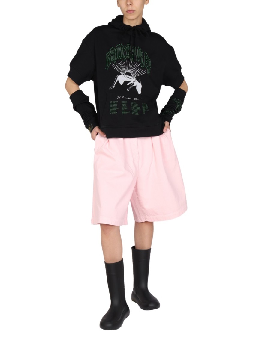 Raf Simons Graphic Print Sweatshirt With Cut-Out Sleeves Zwart
