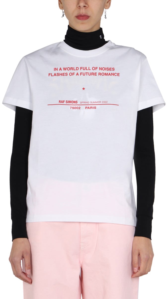 Raf Simons LOGO PRINT T-SHIRT Wit